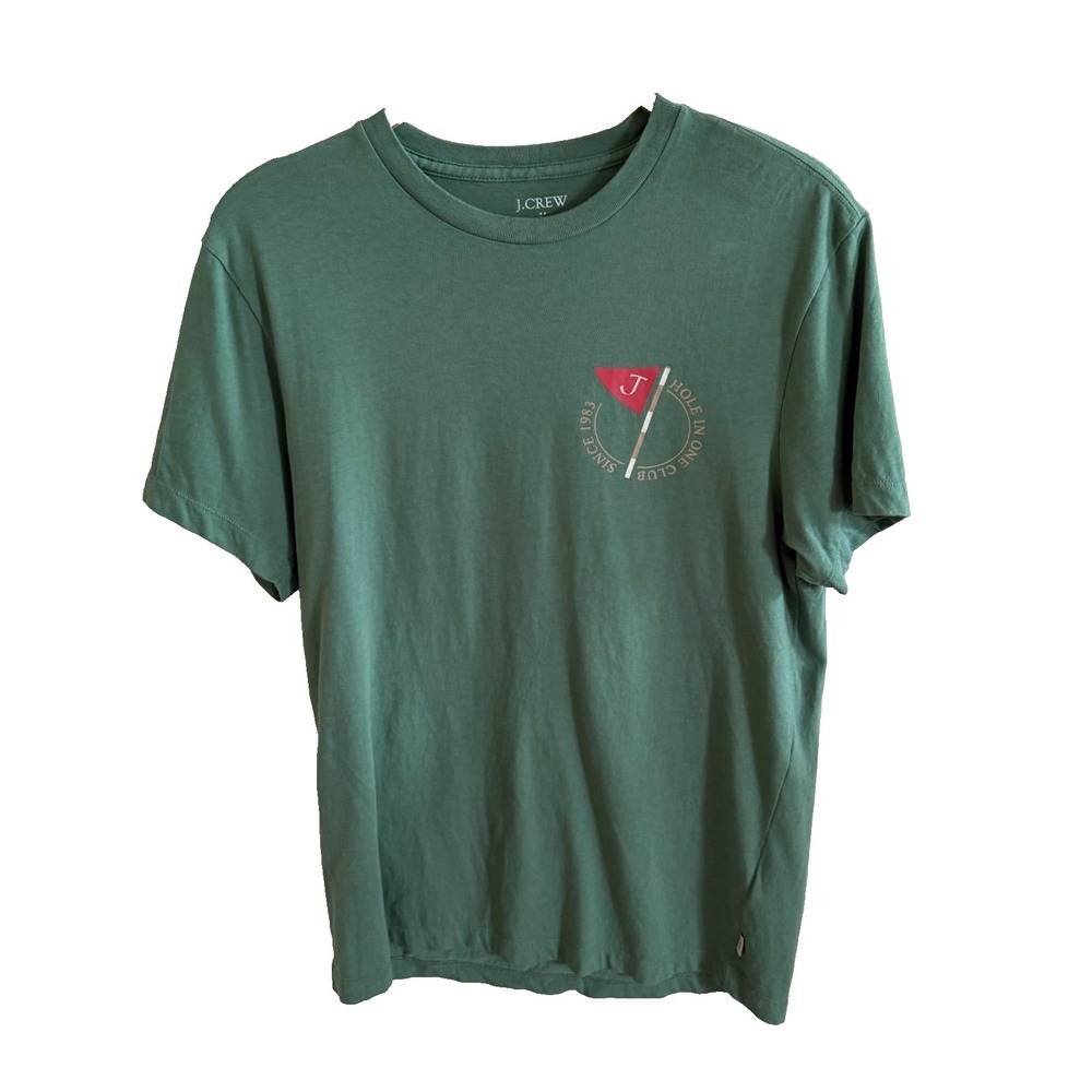 J Crew‎ Graphic T Shirt Mens S Green Hole In One Club Short Sleeve